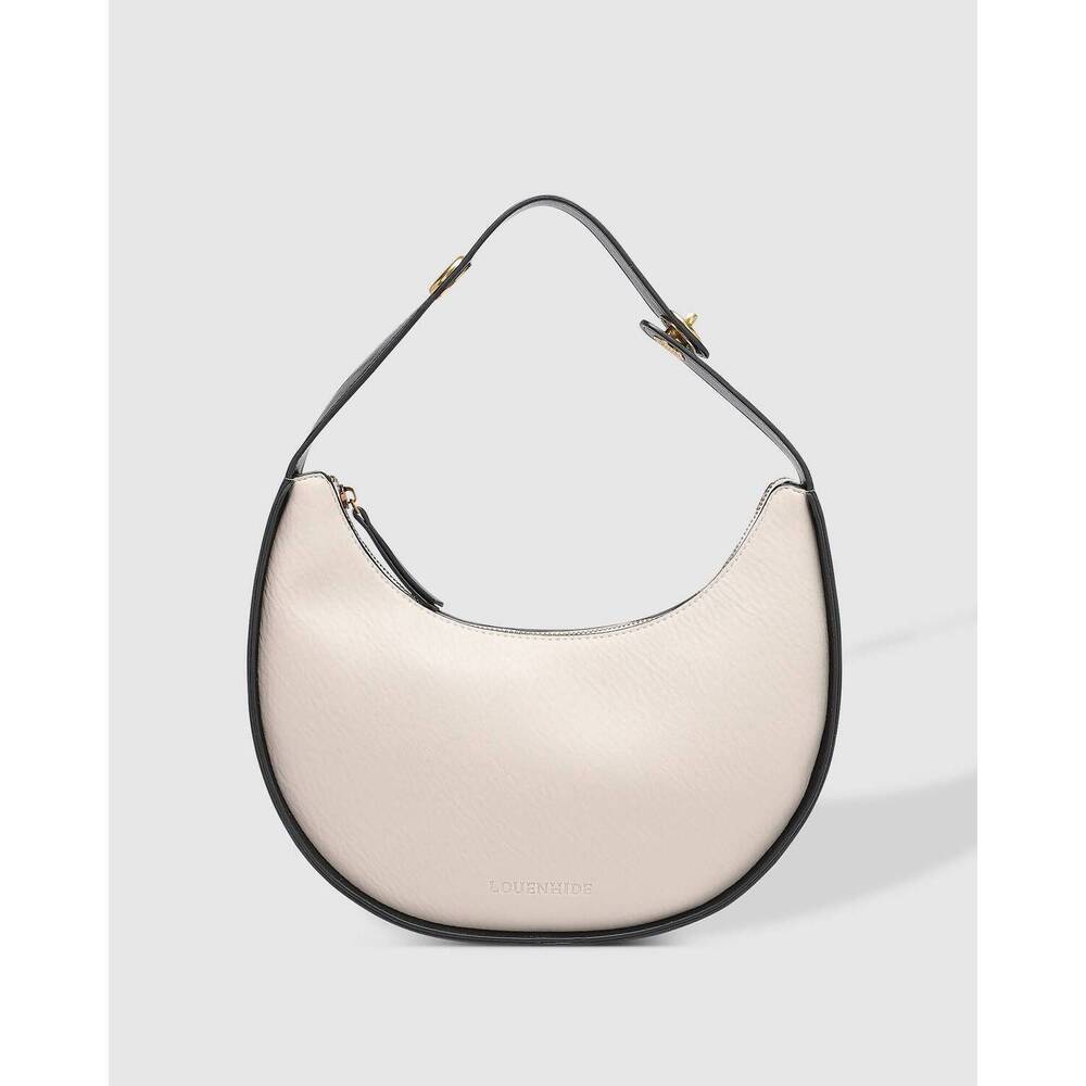 NEW LOUENHIDE women's luna shoulder bag in black and white